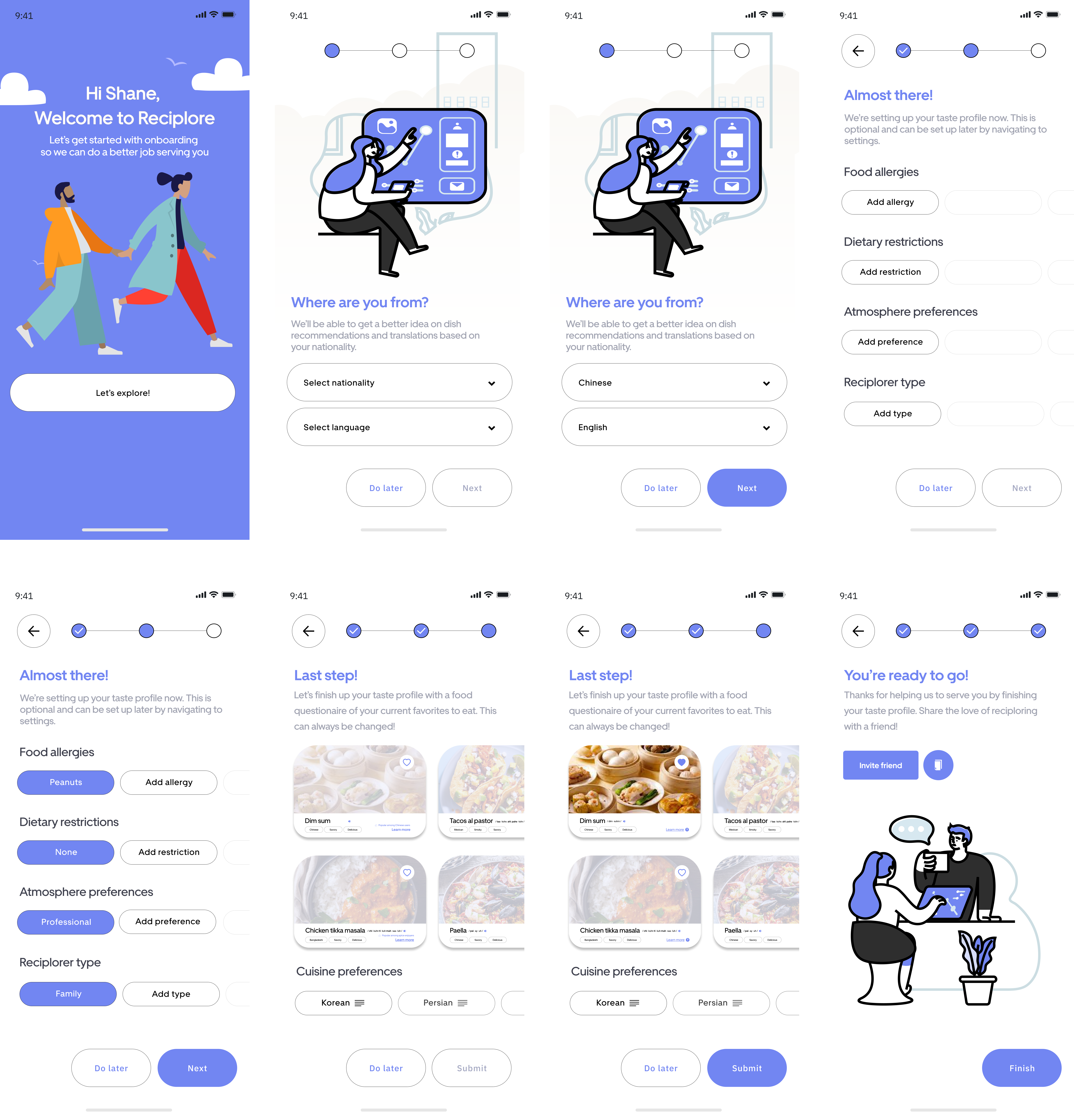 Reciplore App Interface